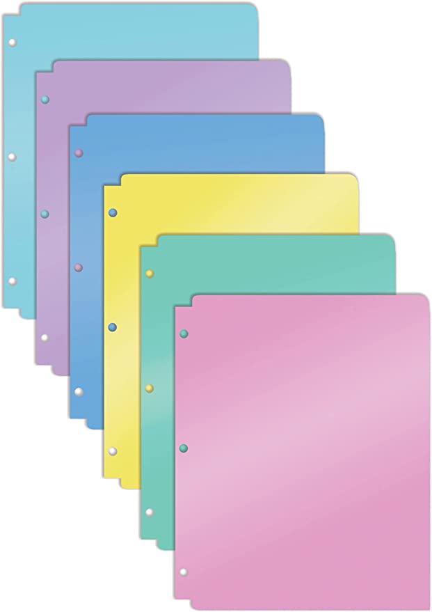 Sturdy Plastic 2 Pocket Folders, Assorted Pastel Colors, Letter Size, with Business Card Slot,